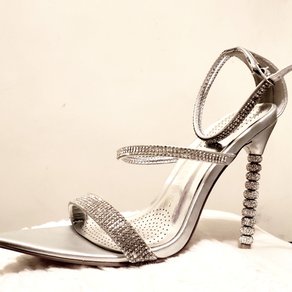 Silver and Rhinestone Heels
